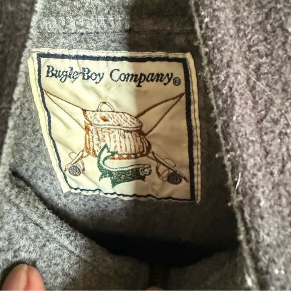 Bugle Boy Vintage Men’s Gray and Black Fleece Pullover Quarter Zip - Picture 5 of 6